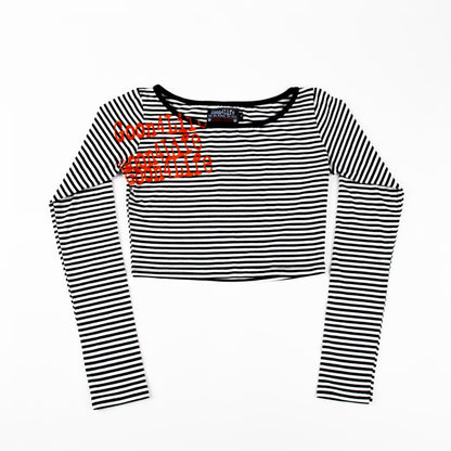 Marinière crop top Noire & Blanche