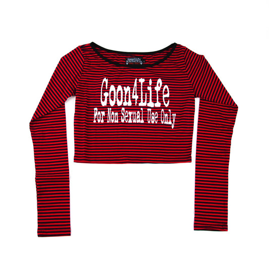 Marinière crop top Rouge & Bleu nuit