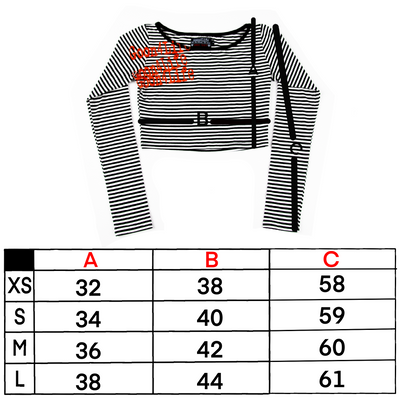 Marinière crop top Noire & Blanche